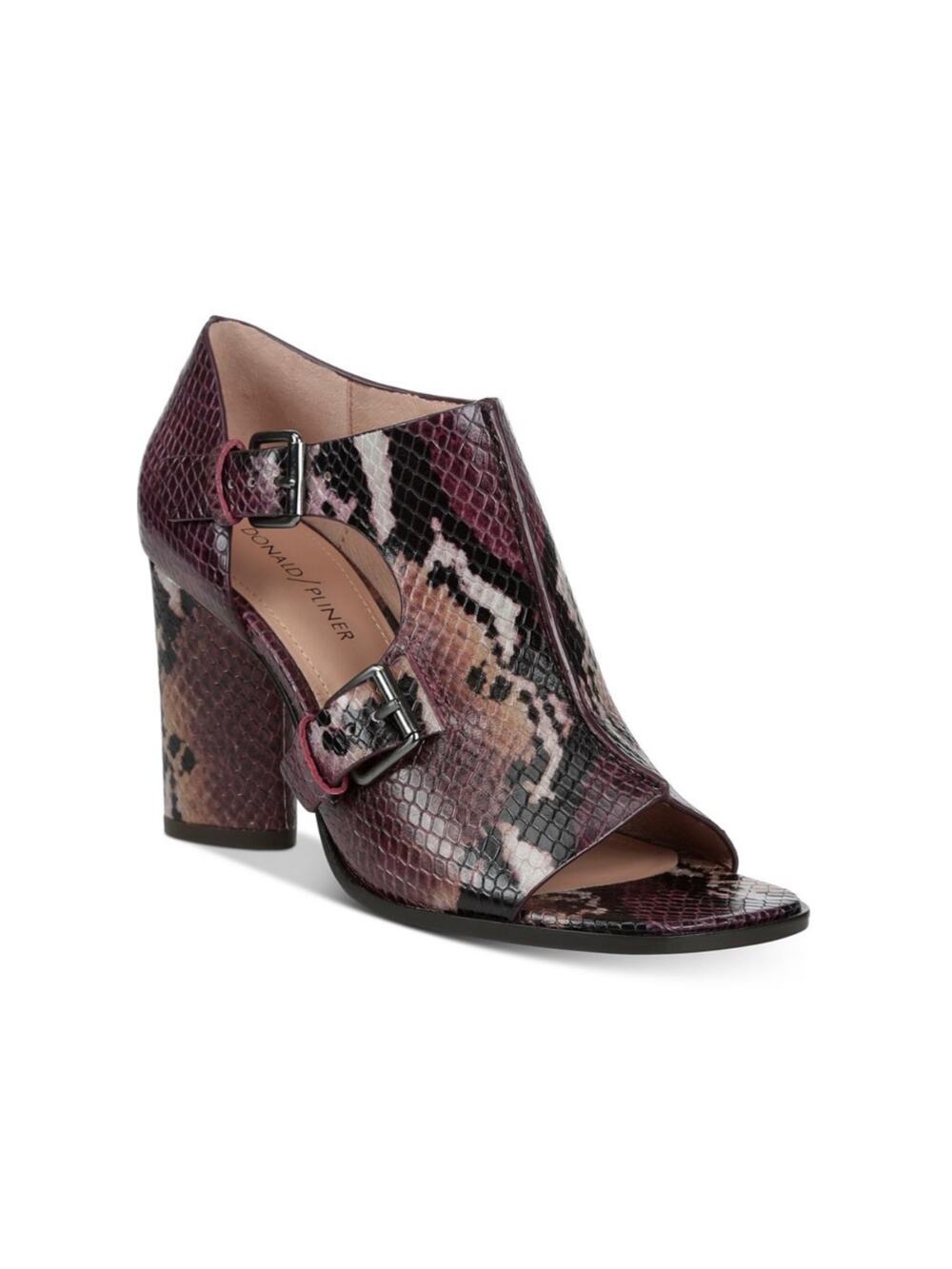 DONALD J. PLINER Fouu Shooties Snake Print Leather Peep Toe Booties Size 6.5